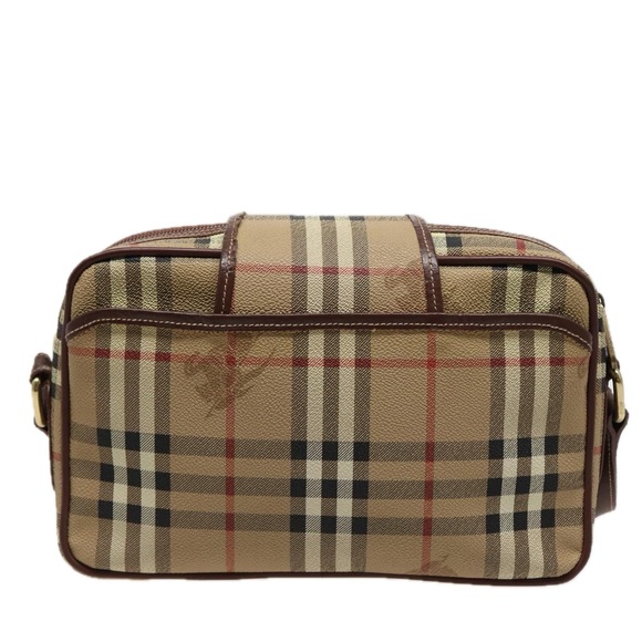 Burberrys Nova Check Shoulder Bag PVC Leather Beige Auth mr265 - Picture 3 of 16